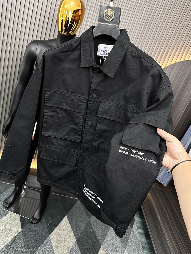 Bla Heavyweight Waed Denim Jaet Men's Color Cotton Workwear Jeans Jaet Trendy Autumn Youth Long Sve Button up
Bla Heavyweight Waed Denim Jaet Men's Color Cotton Workwear Jeans Jaet Trendy Autumn Youth Long Sve Button up