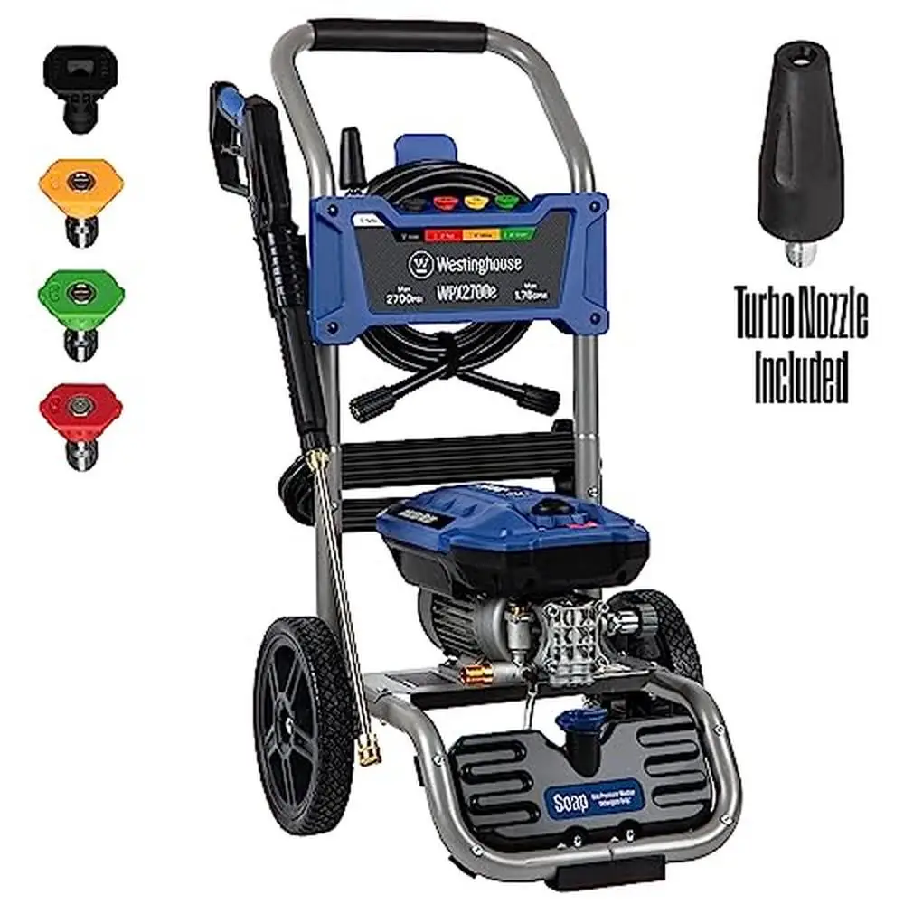 Electric Pressure Washer 2700 PSI Max GPM Induction Motor Soap Tank Spray Gun and Wand Nozzle Set Powerful Deep-Cleaning Water
Electric Pressure Washer 2700 PSI Max GPM Induction Motor Soap Tank Spray Gun and Wand Nozzle Set Powerful Deep-Cleaning Water