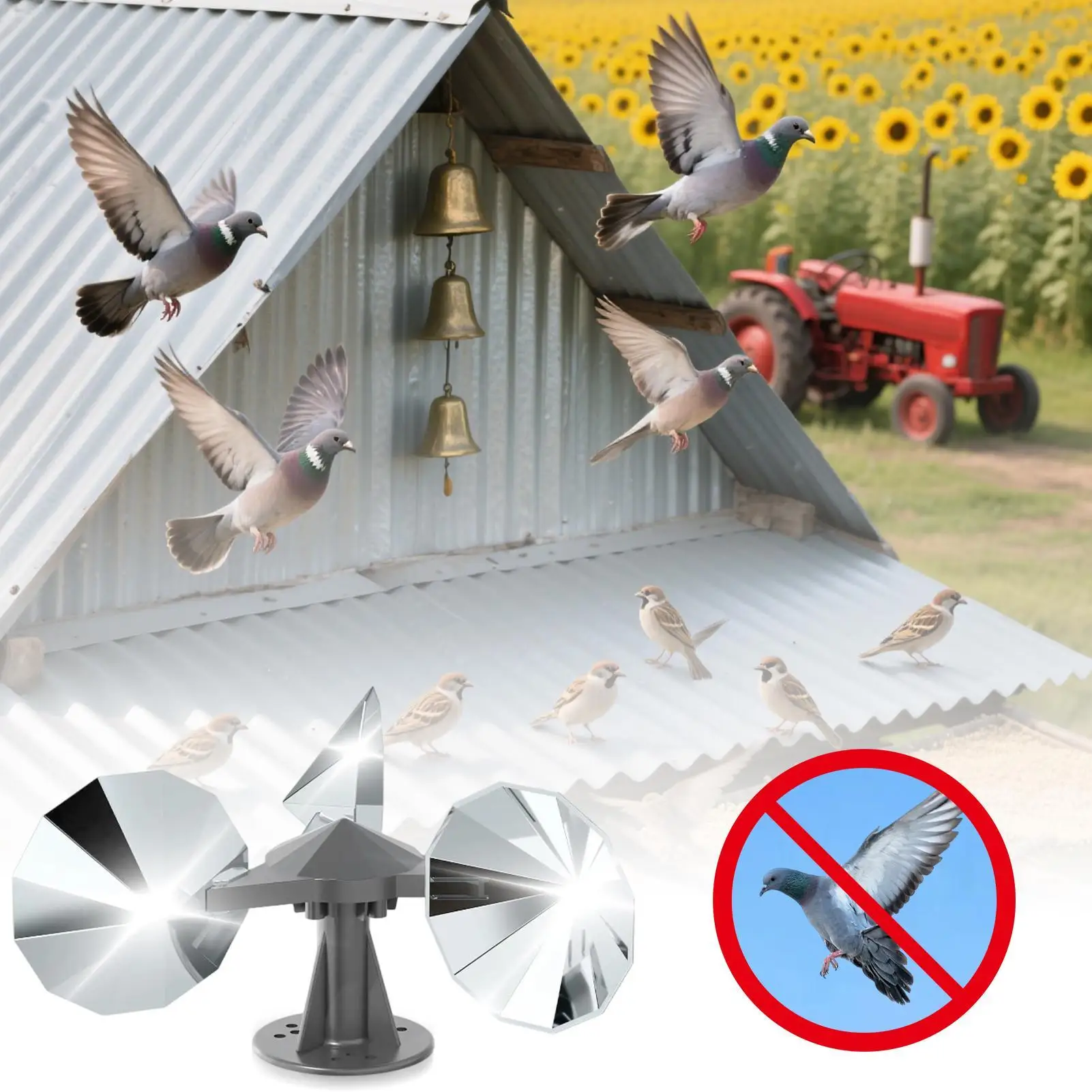 Bird Scarer Rotating Reflective Prevention Device Garden Repellent for Sparrow Pigeon Outdoor Patio Farm Orchard Hanging Mirror
Bird Scarer Rotating Reflective Prevention Device Garden Repellent for Sparrow Pigeon Outdoor Patio Farm Orchard Hanging Mirror