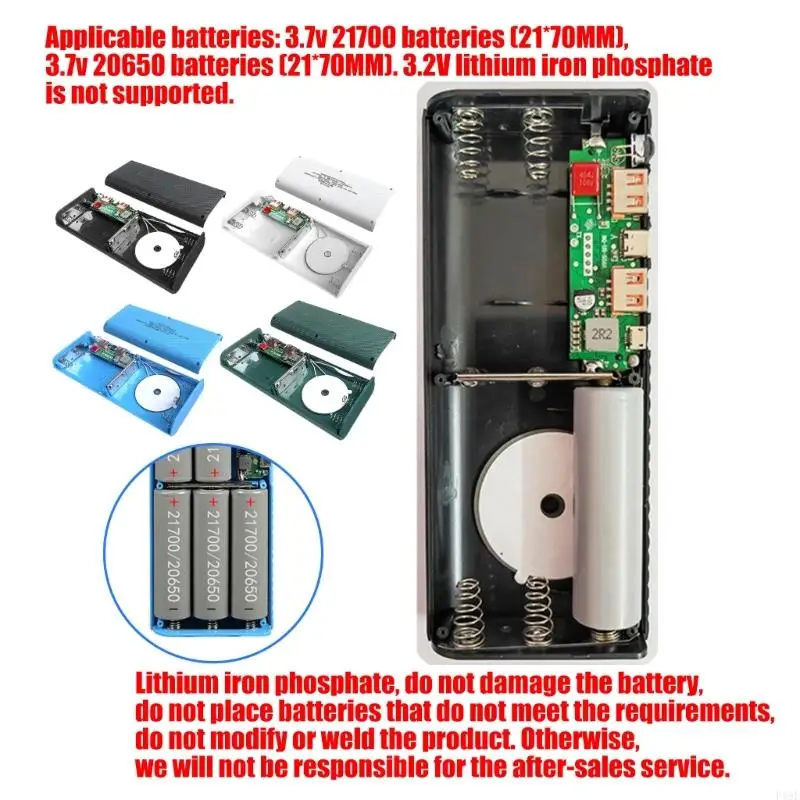 Портативный корпус аккумулятора 20650 Powerbank с функцией беспроводной зарядки F19E
Портативный корпус аккумулятора 20650 Powerbank с функцией беспроводной зарядки F19E