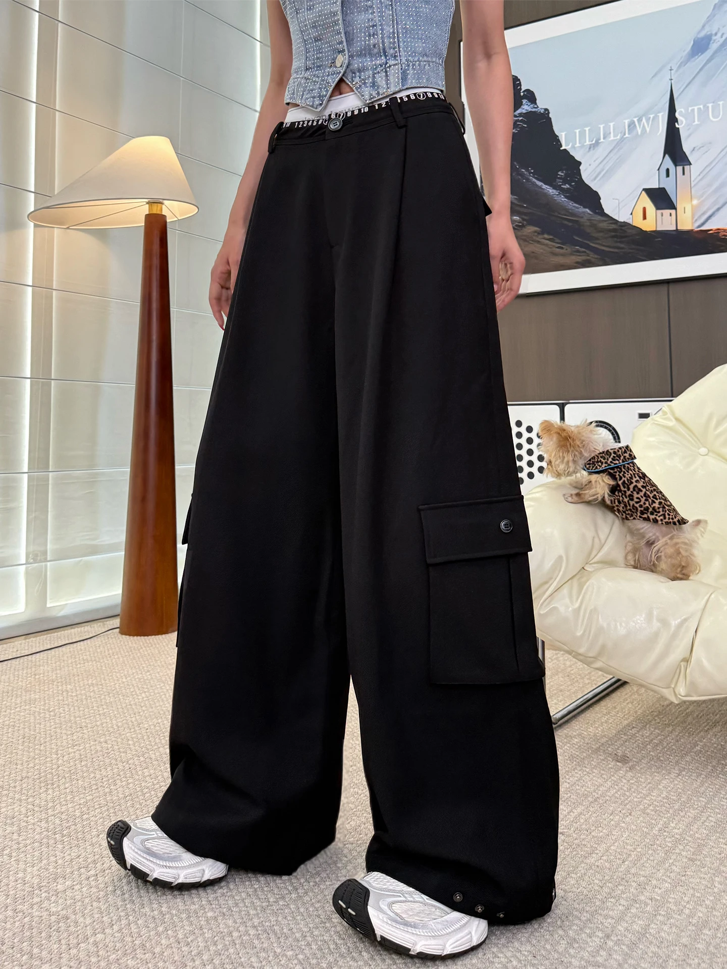 Lijuan Original Korean Sle Simple Digital Waist Large ket Casual Pants Women Wide Leg Knife Long Pants
Lijuan Original Korean Sle Simple Digital Waist Large ket Casual Pants Women Wide Leg Knife Long Pants