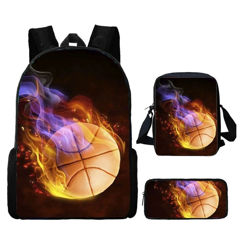 3pcs/set Colorful Fire basketball Boys Girls Backpack Primary School Students Children Schoolbag Pencil Bag Daypack
3pcs/set Colorful Fire basketball Boys Girls Backpack Primary School Students Children Schoolbag Pencil Bag Daypack