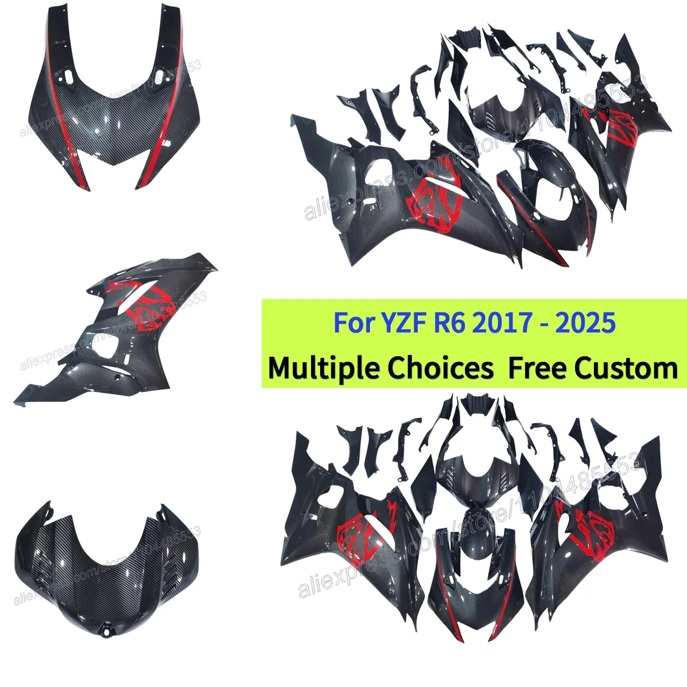 For Yamaha R6 2017 - 2023 2024 2025 YZF-R6 Pure Full Carbon Fiber Sportbike Body Fairings Kit | Twill glossy
For Yamaha R6 2017 - 2023 2024 2025 YZF-R6 Pure Full Carbon Fiber Sportbike Body Fairings Kit | Twill glossy