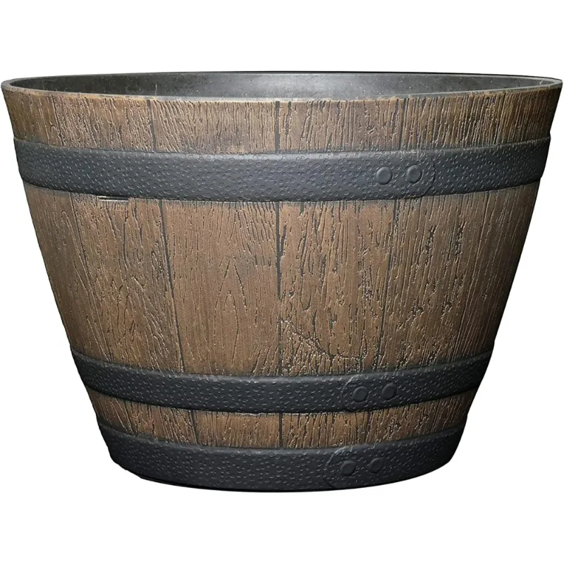 Classic Home and Garden Outdoor Round Whiskey Resin Flower Pot Barrel Planter, Kentucky Walnut Brown, 20.5"
Classic Home and Garden Outdoor Round Whiskey Resin Flower Pot Barrel Planter, Kentucky Walnut Brown, 20.5"