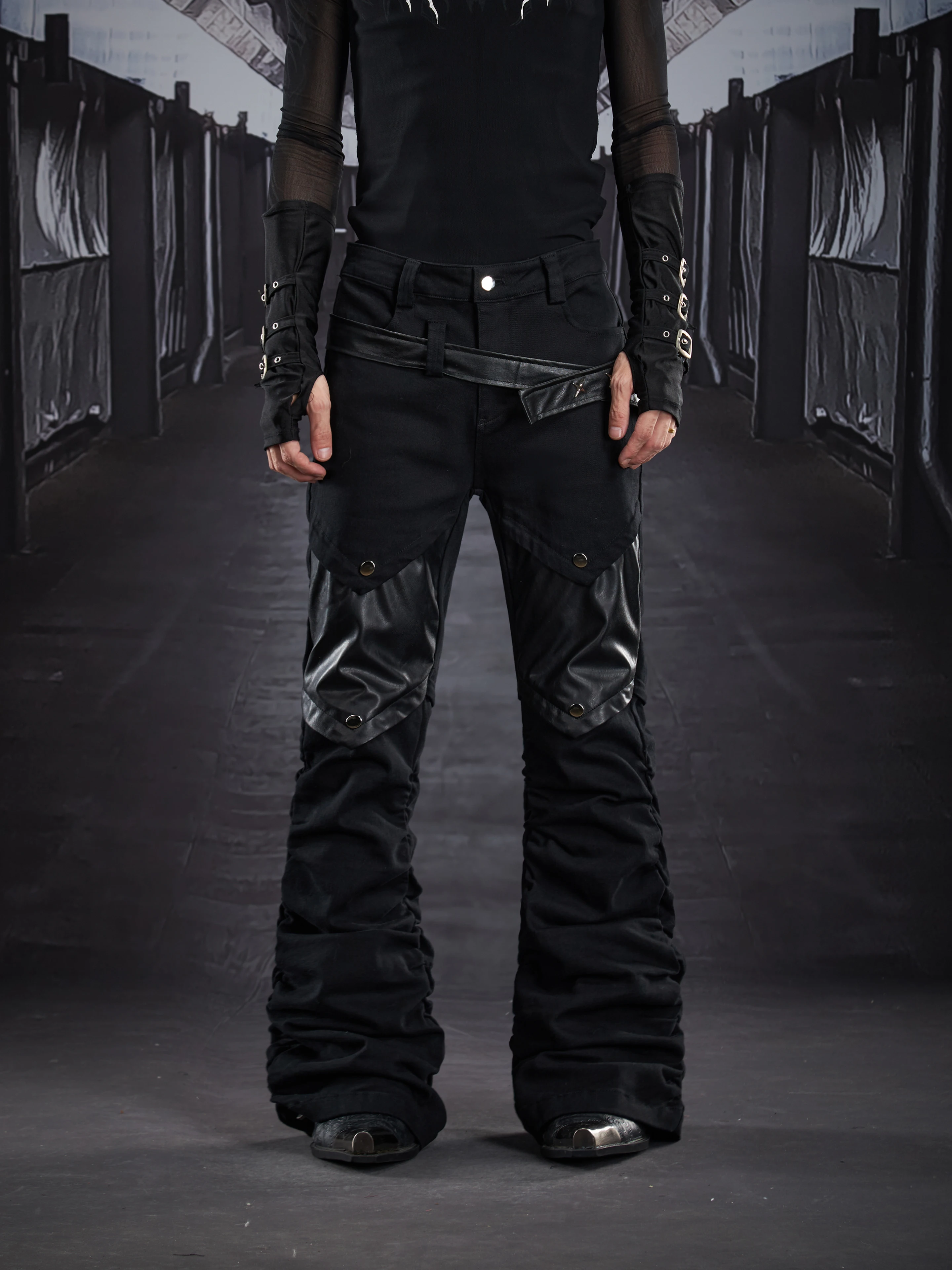 Особый дизайн, металлический пояс с вышивкой, темные джинсы из эластичной кожи в стиле пэчворк, сложенные узкие джинсы
Особый дизайн, металлический пояс с вышивкой, темные джинсы из эластичной кожи в стиле пэчворк, сложенные узкие джинсы