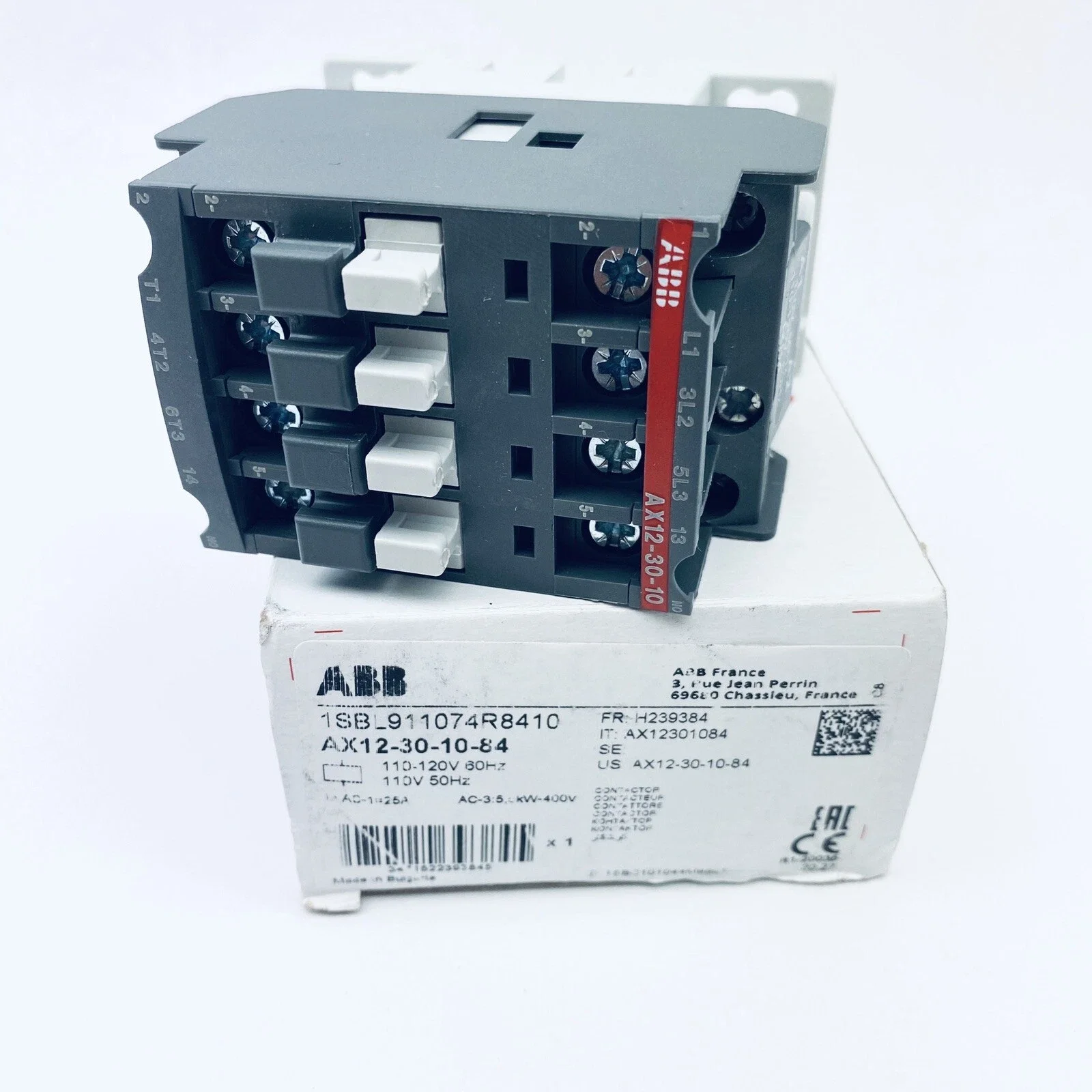 AX12-30-10-84*110V 50Hz/110-120V 60Hz 10139474 1SBL911074R8410 contactor
AX12-30-10-84*110V 50Hz/110-120V 60Hz 10139474 1SBL911074R8410 contactor