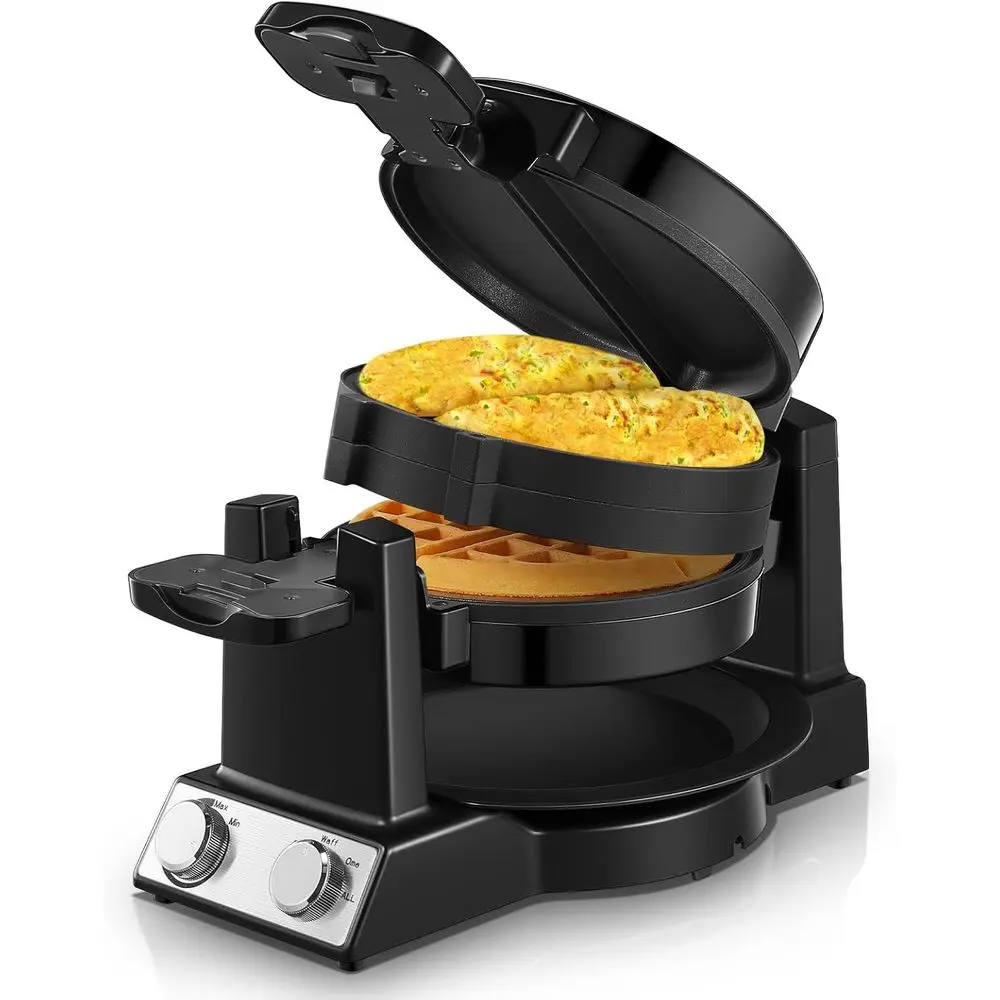 Dual Function Omelette & Waffle Maker, 1400W, 180° Flip, Adjustable Heat, Non-Stick Pans, Cook Two Omelettes or One Waffle at Ho
Dual Function Omelette & Waffle Maker, 1400W, 180° Flip, Adjustable Heat, Non-Stick Pans, Cook Two Omelettes or One Waffle at Ho