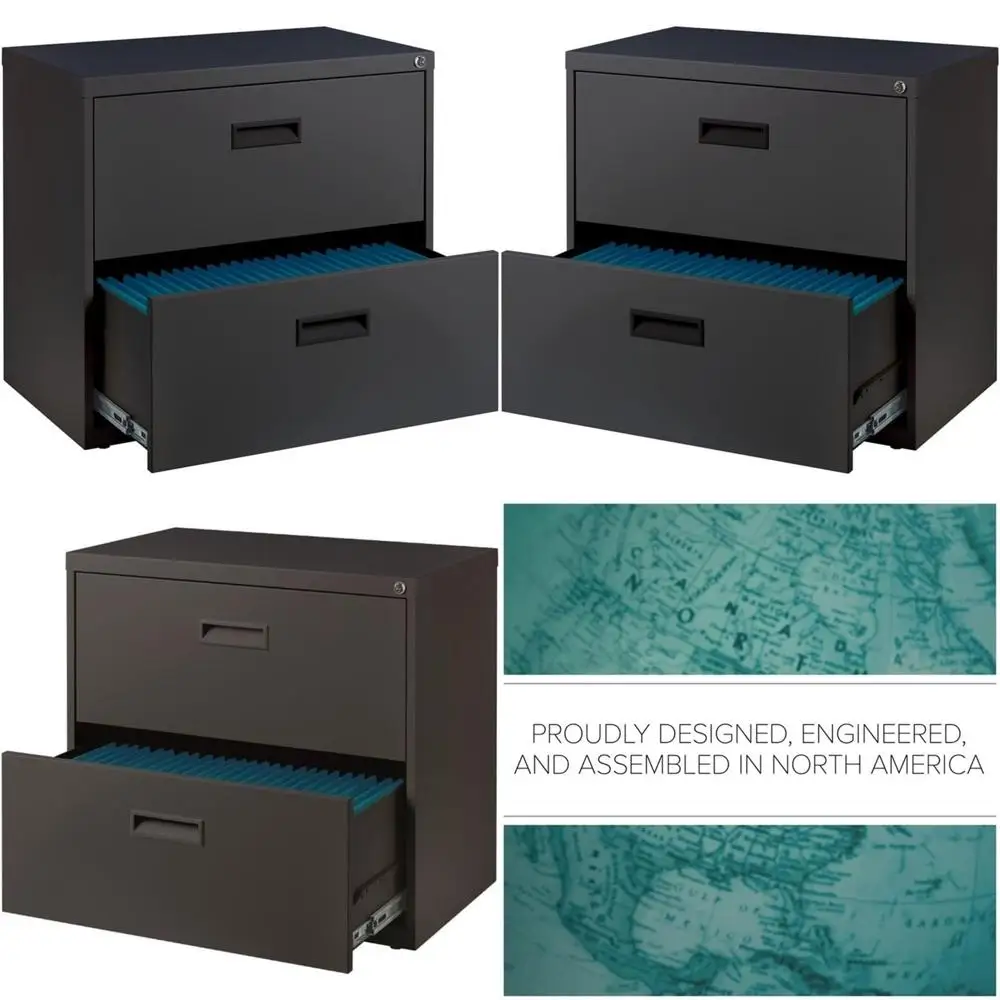 30 Wide 2 Drawer Lateral File Cabinet in Charcoal, Fully Assembled
30 Wide 2 Drawer Lateral File Cabinet in Charcoal, Fully Assembled