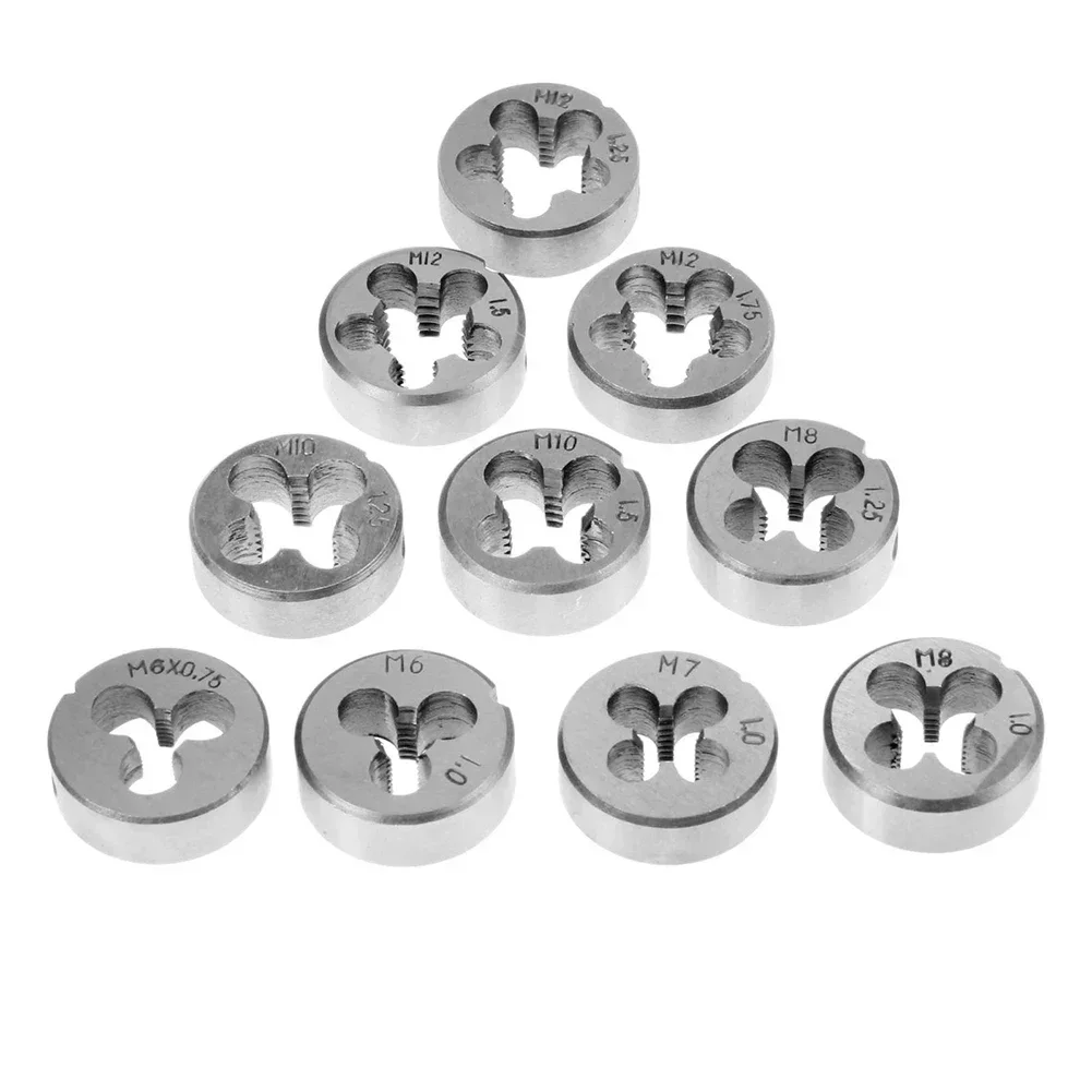 10pcs Metric Threading Die Set M6 M7 M8 M10 M1-2 Thread Die Set Hard Round Die For Metal Threading Cutting Tools Hand Tools
10pcs Metric Threading Die Set M6 M7 M8 M10 M1-2 Thread Die Set Hard Round Die For Metal Threading Cutting Tools Hand Tools