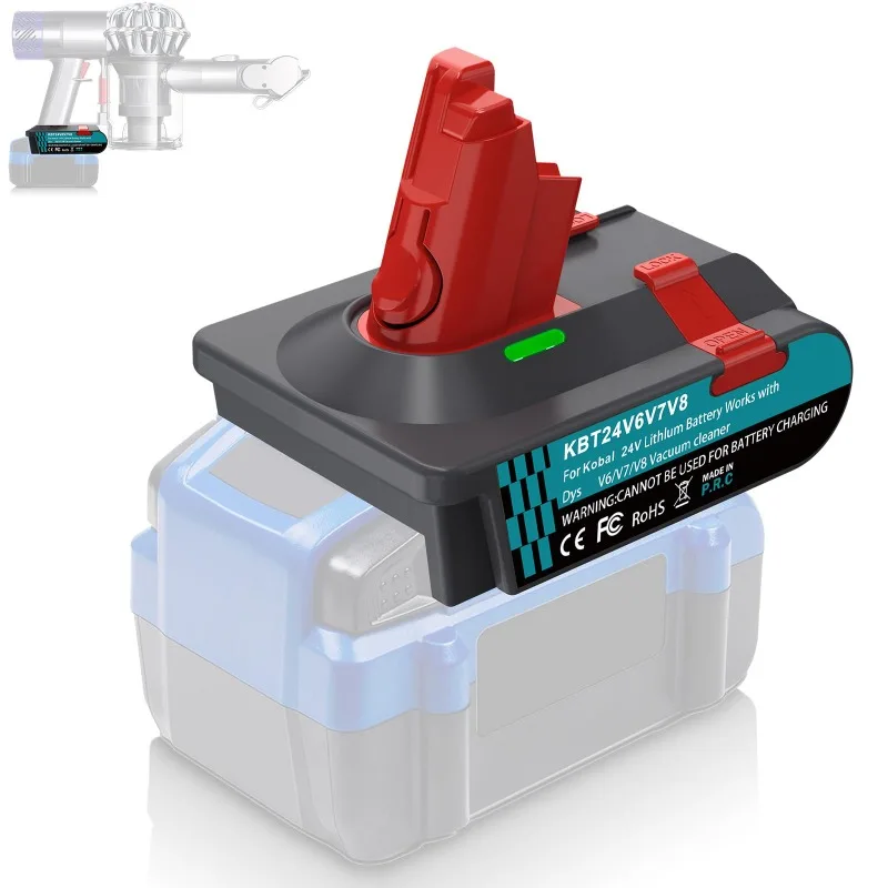 KBT24V6V7V8 3-in-1 Battery Adapter Converter for Kobalt 24V Lithium Battery Converted To for Dyson V8 V7 V6 Vacuum Cleaners Use 
KBT24V6V7V8 3-in-1 Battery Adapter Converter for Kobalt 24V Lithium Battery Converted To for Dyson V8 V7 V6 Vacuum Cleaners Use