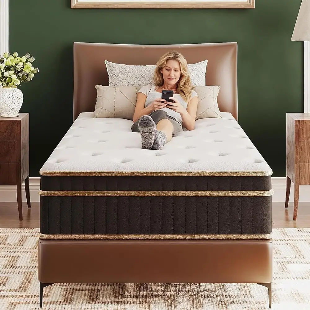 12 Inch Twin Hybrid Memory Foam Mattress in a Box with Individually Wrapped Coils and Medium Firm Support
12 Inch Twin Hybrid Memory Foam Mattress in a Box with Individually Wrapped Coils and Medium Firm Support