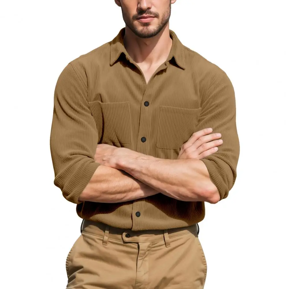 Men's Casual Long-sleeved Corduroy Solid Color Lapel Shirt Men Business Shirt With Pockets
Men's Casual Long-sleeved Corduroy Solid Color Lapel Shirt Men Business Shirt With Pockets
