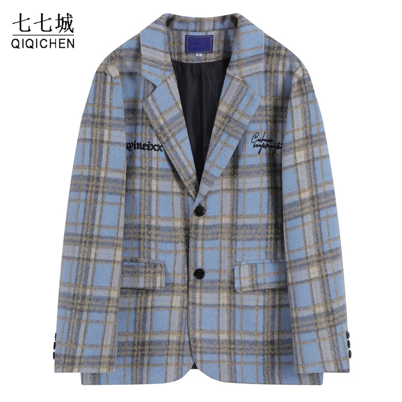 Japanese Blazers Jacket Men Women Vintage Vintage Embroidered Plaid Casual Jackets Fashion Casual Loose Coat Autumn Winter Top
Japanese Blazers Jacket Men Women Vintage Vintage Embroidered Plaid Casual Jackets Fashion Casual Loose Coat Autumn Winter Top