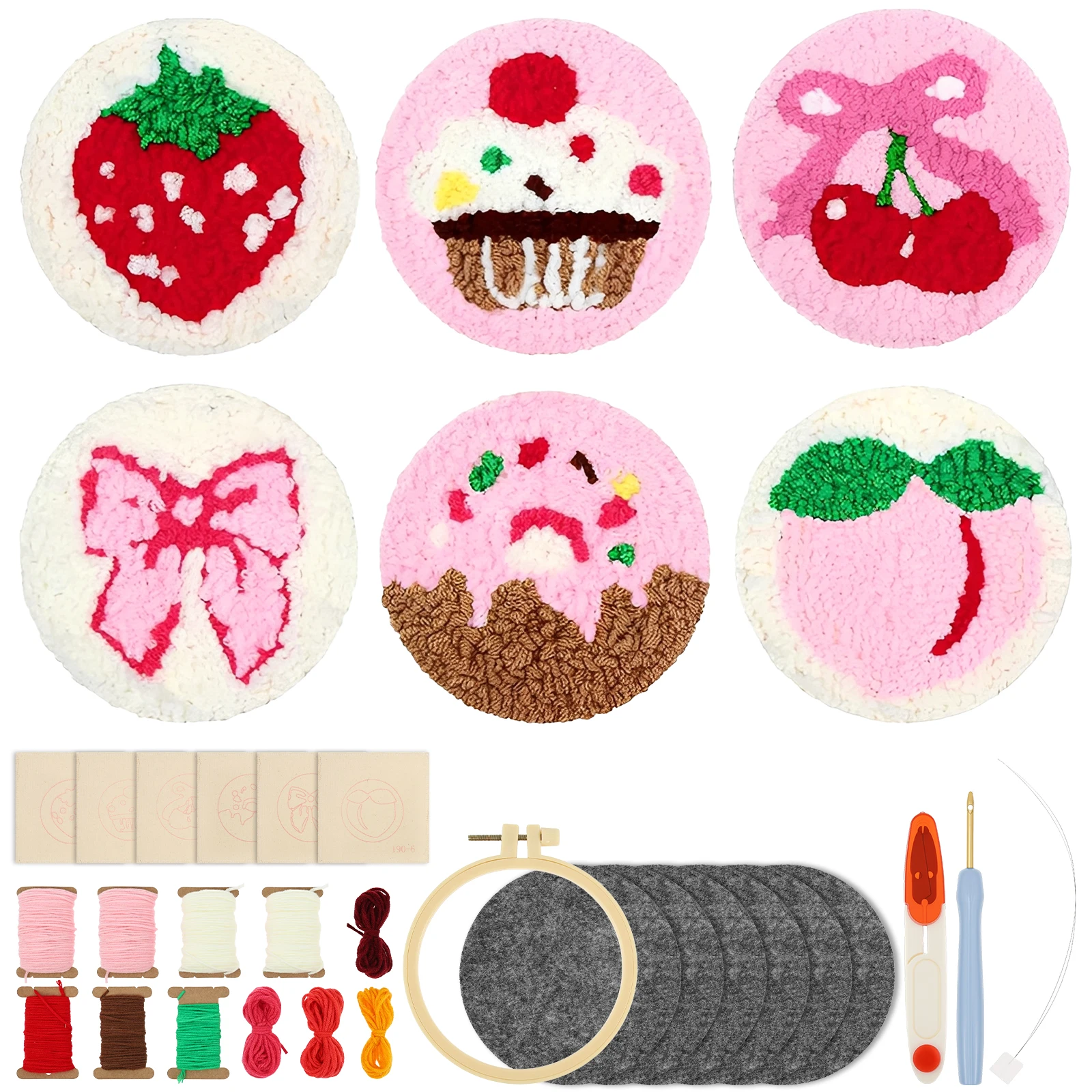 6Pcs Punch Needle Coaster Kit DIY Punch Needle Embroidery Kit Multi-purpose Needles Punch Kit with Scissors for Beginners Adults
6Pcs Punch Needle Coaster Kit DIY Punch Needle Embroidery Kit Multi-purpose Needles Punch Kit with Scissors for Beginners Adults