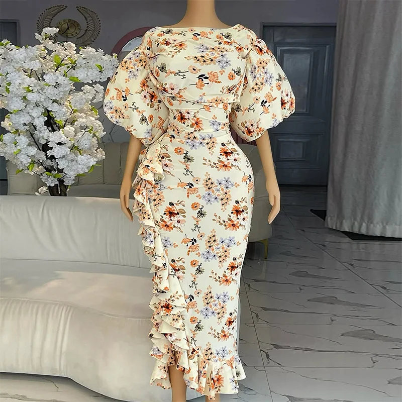 Sweet and fresh printing one-word neck bubble sleeve high waist hip dress fashionable simple and versatile temperament elegant h
Sweet and fresh printing one-word neck bubble sleeve high waist hip dress fashionable simple and versatile temperament elegant h