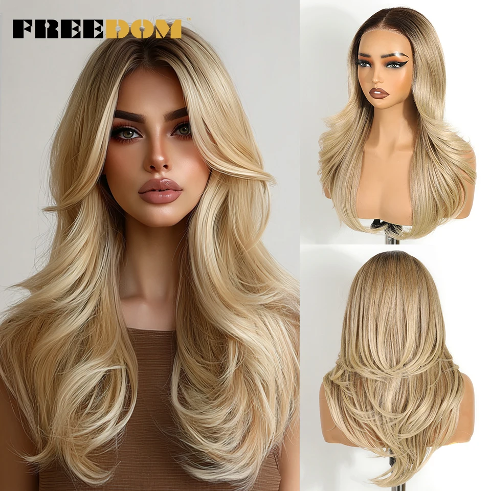 FREEDOM Layered Synthetic Lace Front Wigs For Women 20 Inch Ombre Blonde Wavy 6X4 Pre Plucked Wear And Go Glueless Lace Wigs
FREEDOM Layered Synthetic Lace Front Wigs For Women 20 Inch Ombre Blonde Wavy 6X4 Pre Plucked Wear And Go Glueless Lace Wigs