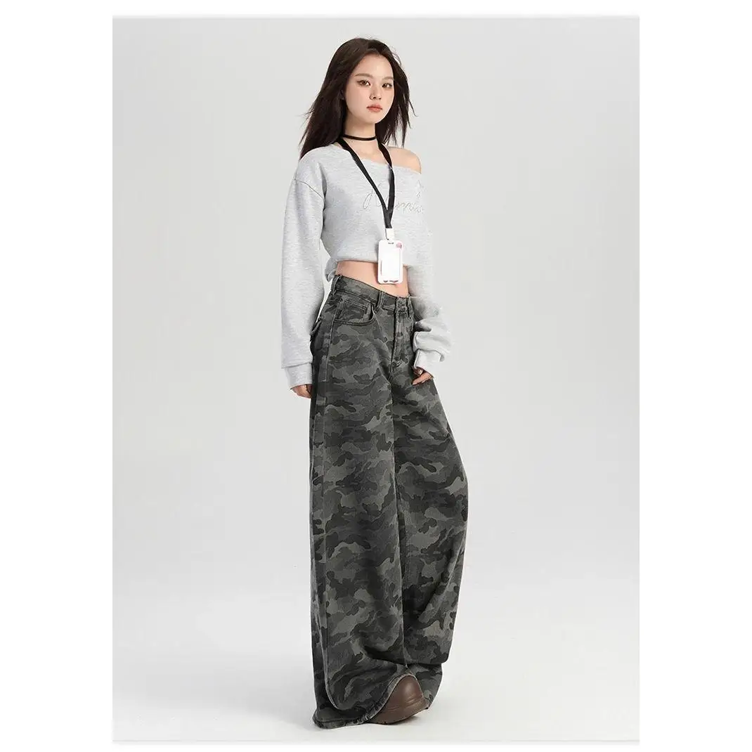 Американская уличная рабочая одежда, широкие камуфляжные джинсы, женские драпированные винтажные свободные узкие прямые хлопковые брюки с высокой талией
Американская уличная рабочая одежда, широкие камуфляжные джинсы, женские драпированные винтажные свободные узкие прямые хлопковые брюки с высокой талией