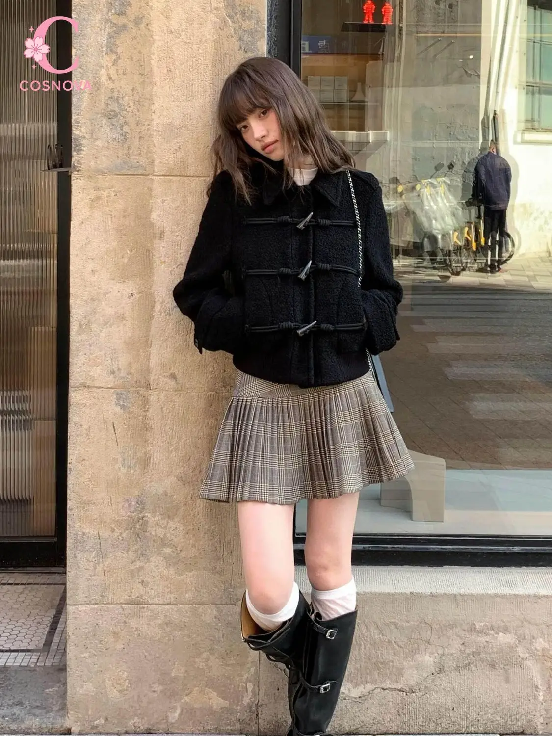 Vintage Korean Winter 2-Piece Set Women Toggle Cropped Woolen Coat High-Waist Plaid Pleated Mini Skirt Streetwear Outfit
Vintage Korean Winter 2-Piece Set Women Toggle Cropped Woolen Coat High-Waist Plaid Pleated Mini Skirt Streetwear Outfit