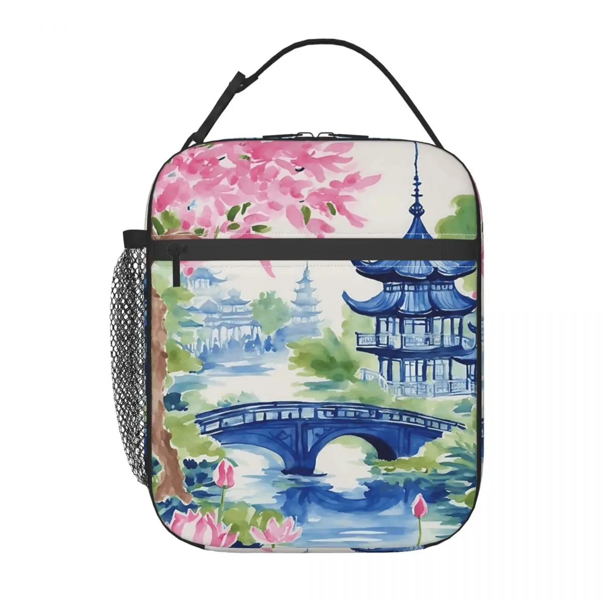 Japanese Pagoda And Cherry Blossoms Insulated Lunch Bag for Women Kids Portable Food Boxes Thermal Lunch Box Tote
Japanese Pagoda And Cherry Blossoms Insulated Lunch Bag for Women Kids Portable Food Boxes Thermal Lunch Box Tote