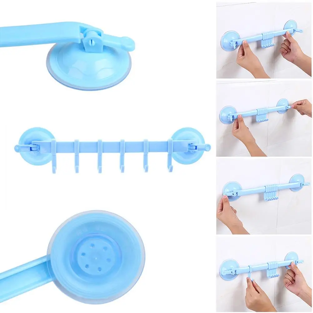 6 Hooks Hanger with Vacuum Locked Suction Cups Nail Free Adjustable Wall Hanging Clothes Towel Bag Smooth Surface
6 Hooks Hanger with Vacuum Locked Suction Cups Nail Free Adjustable Wall Hanging Clothes Towel Bag Smooth Surface