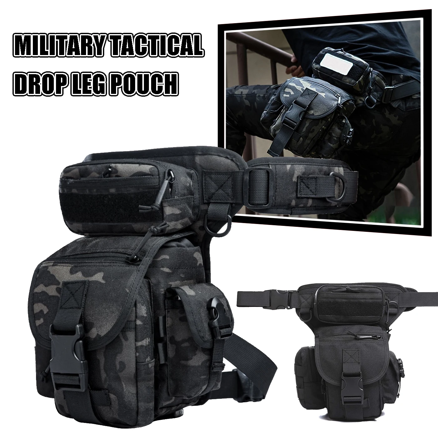 Men Tactical Drop Leg Pouch Bag Type B Cross Over Leg Rig Outdoor Bike Cycling Hiking Thigh Bag Mule Metal Detecting Thigh Pack 
Men Tactical Drop Leg Pouch Bag Type B Cross Over Leg Rig Outdoor Bike Cycling Hiking Thigh Bag Mule Metal Detecting Thigh Pack