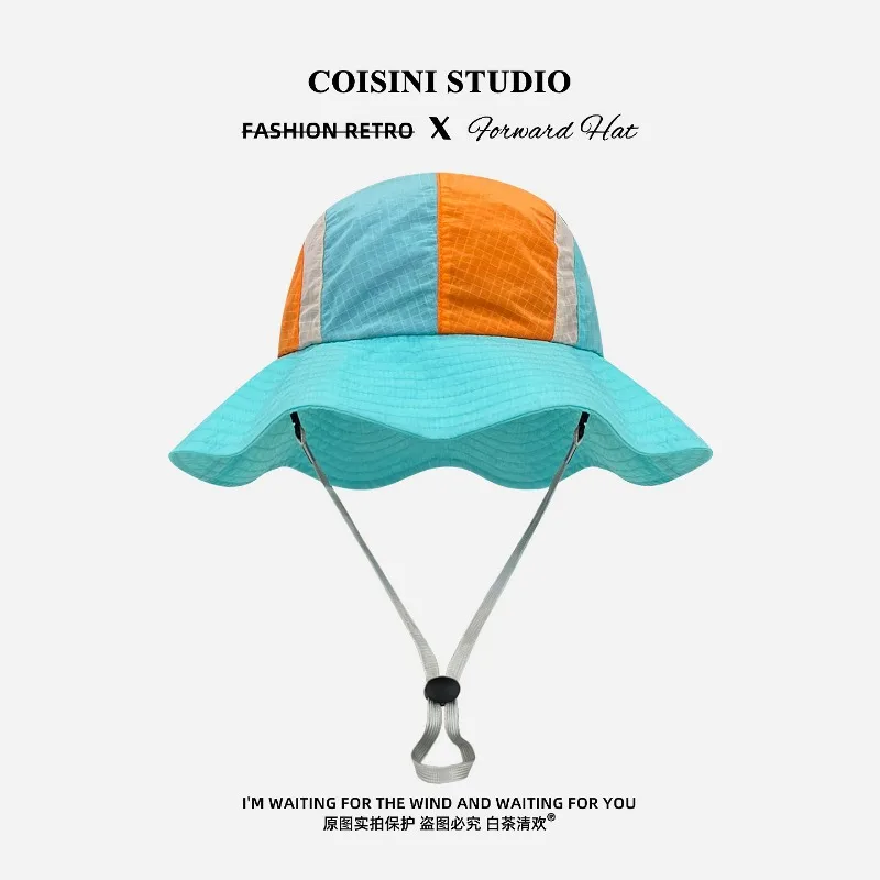 New Color-blocking Quick-drying Women Bucket Hat Spring and Summer Outdoor Large Brim Shade Windproof Tie-up Hiking Cap for Men
New Color-blocking Quick-drying Women Bucket Hat Spring and Summer Outdoor Large Brim Shade Windproof Tie-up Hiking Cap for Men