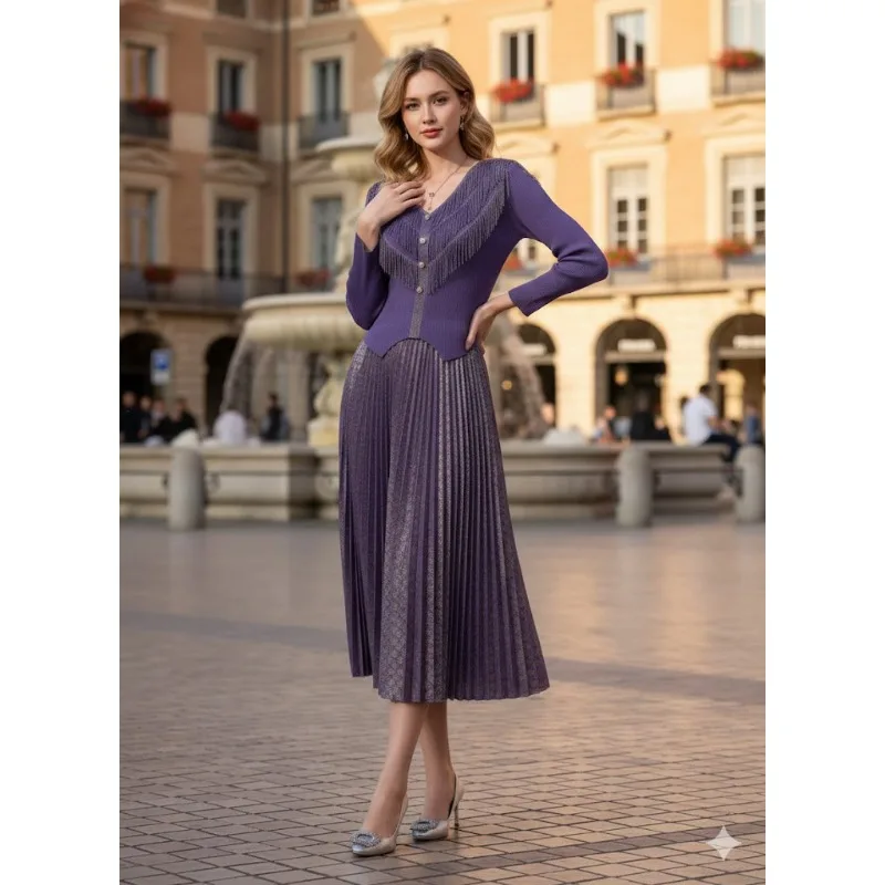 Miyake плиссированные платья 2026, весеннее новое платье больших размеров, модное платье с v-образным вырезом и кисточками, темпераментные элегантные женские длинные платья
Miyake плиссированные платья 2026, весеннее новое платье больших размеров, модное платье с v-образным вырезом и кисточками, темпераментные элегантные женские длинные платья