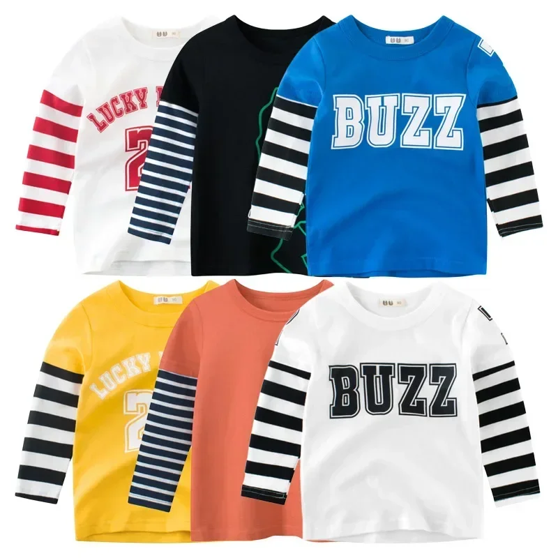 Autumn Cotton Letter Print T-Shirts for Boy Children Tops Kids Clothes Tee Baby Boys Girls Stripe Long Sleeve T Shirt 2-9 Years
Autumn Cotton Letter Print T-Shirts for Boy Children Tops Kids Clothes Tee Baby Boys Girls Stripe Long Sleeve T Shirt 2-9 Years