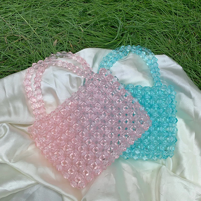 Summer Cool and Transparent Ice Cube Beads Hand Bag Fairy Hand Beaded Solid Color Small Square Handle Tote Bag for Women
Summer Cool and Transparent Ice Cube Beads Hand Bag Fairy Hand Beaded Solid Color Small Square Handle Tote Bag for Women