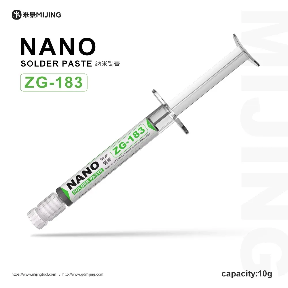 Mijing ZG183 Nano Solder Paste with Flux for Electronics And BGA Soldering - 10cc Tube
Mijing ZG183 Nano Solder Paste with Flux for Electronics And BGA Soldering - 10cc Tube