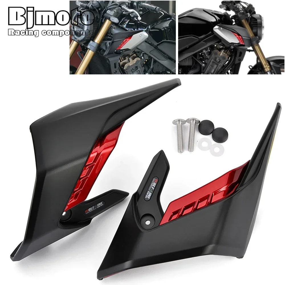 Motorcycle Front Fairing Aerodynamic Winglets Side Spoilers Decorative Dynamic Wing Kit Sticker For Honda CB650R 2019-2023
Motorcycle Front Fairing Aerodynamic Winglets Side Spoilers Decorative Dynamic Wing Kit Sticker For Honda CB650R 2019-2023