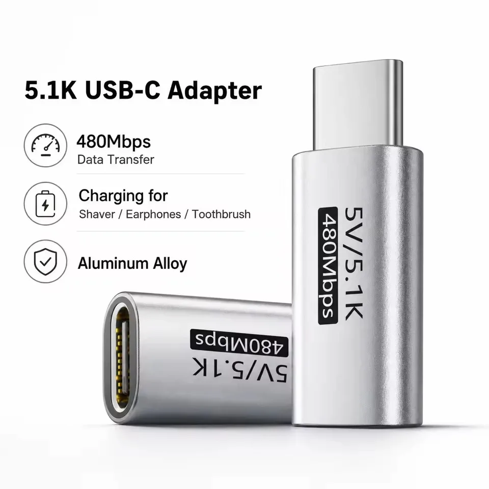 USB C Male to Female Adapter Built-in 5.1K Pull-Down Resistor 5V Fixed Voltage Charging Converter for Electric Shaver Trimmer
USB C Male to Female Adapter Built-in 5.1K Pull-Down Resistor 5V Fixed Voltage Charging Converter for Electric Shaver Trimmer