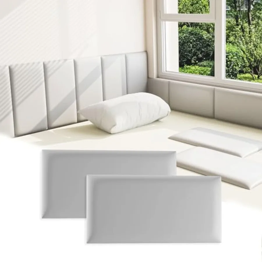 3D Anti-Collision Wall Padding for,Grey Peel and Stick Headboard Pack of 6 Panels Sized 7.8" x 15.7", Self-Adhesive Panels for
3D Anti-Collision Wall Padding for,Grey Peel and Stick Headboard Pack of 6 Panels Sized 7.8" x 15.7", Self-Adhesive Panels for