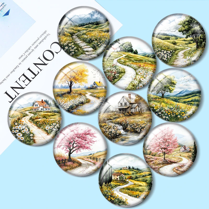 Spring Countryside Clipart 12mm/18mm/20mm/25mm Round Photo glass cabochon demo flat back Making findings
Spring Countryside Clipart 12mm/18mm/20mm/25mm Round Photo glass cabochon demo flat back Making findings