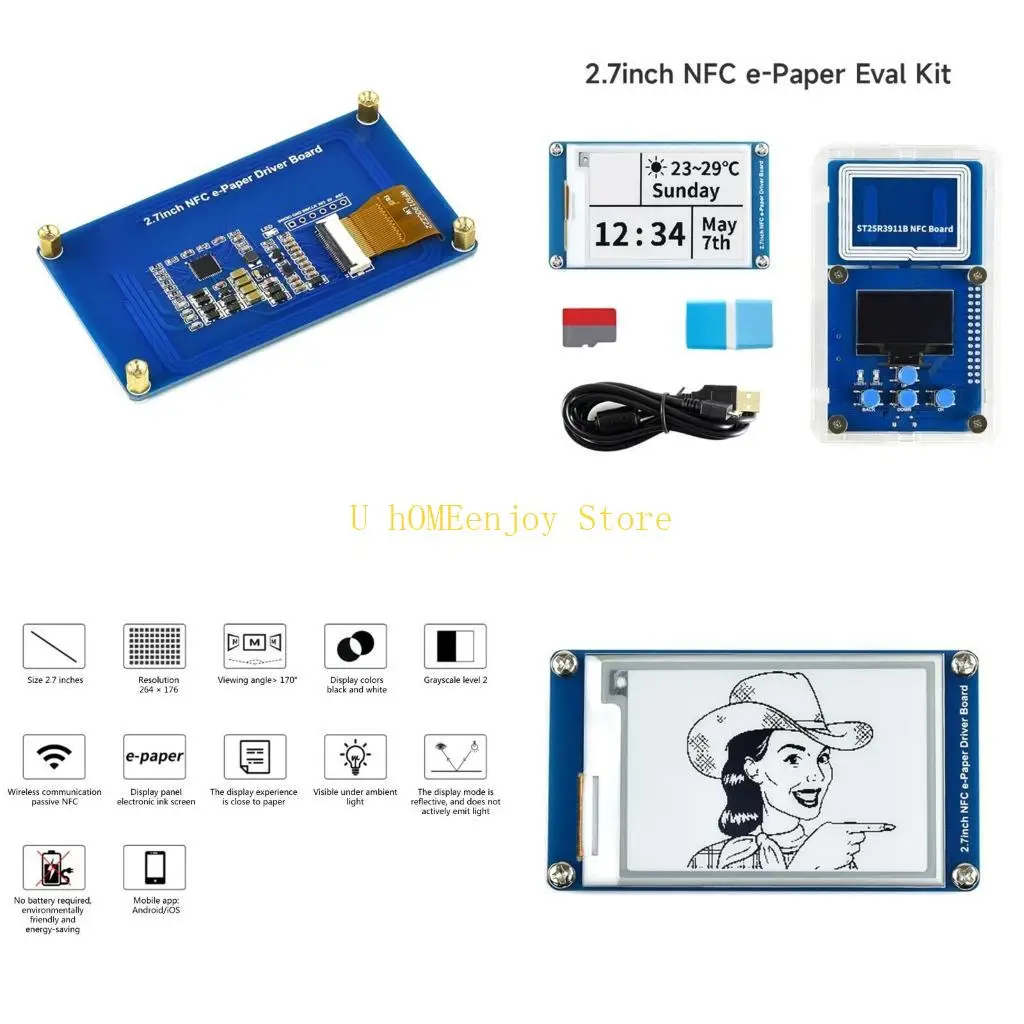 B0KF Lightweight NFCPowered EPaper Eval set Wireless NFCPowered EPaper set Simple Operation No Battery Wireless Display
B0KF Lightweight NFCPowered EPaper Eval set Wireless NFCPowered EPaper set Simple Operation No Battery Wireless Display