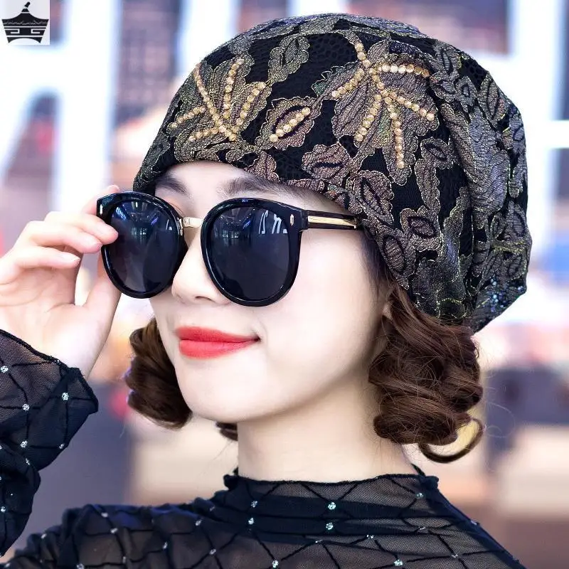 Elegant Lace Hair Cap for Women Spring Autumn Korean Style Diamond Embellished Thin Breathable Headscarf Cap Fashionable Mom Hat
Elegant Lace Hair Cap for Women Spring Autumn Korean Style Diamond Embellished Thin Breathable Headscarf Cap Fashionable Mom Hat