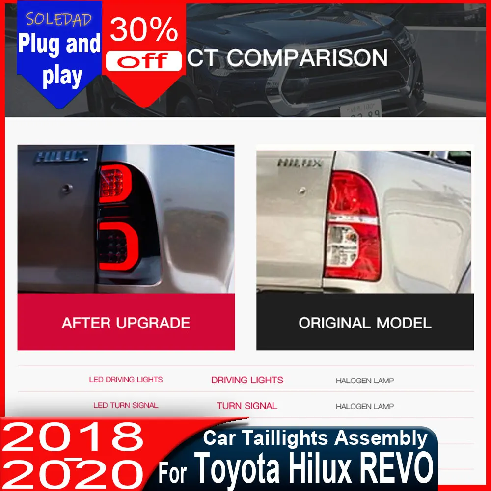 Задний фонарь для Toyota Hilux 2015-2021, левый/правый, стоп-сигнал, комплект задних фонарей, установка Plug and Play
Задний фонарь для Toyota Hilux 2015-2021, левый/правый, стоп-сигнал, комплект задних фонарей, установка Plug and Play