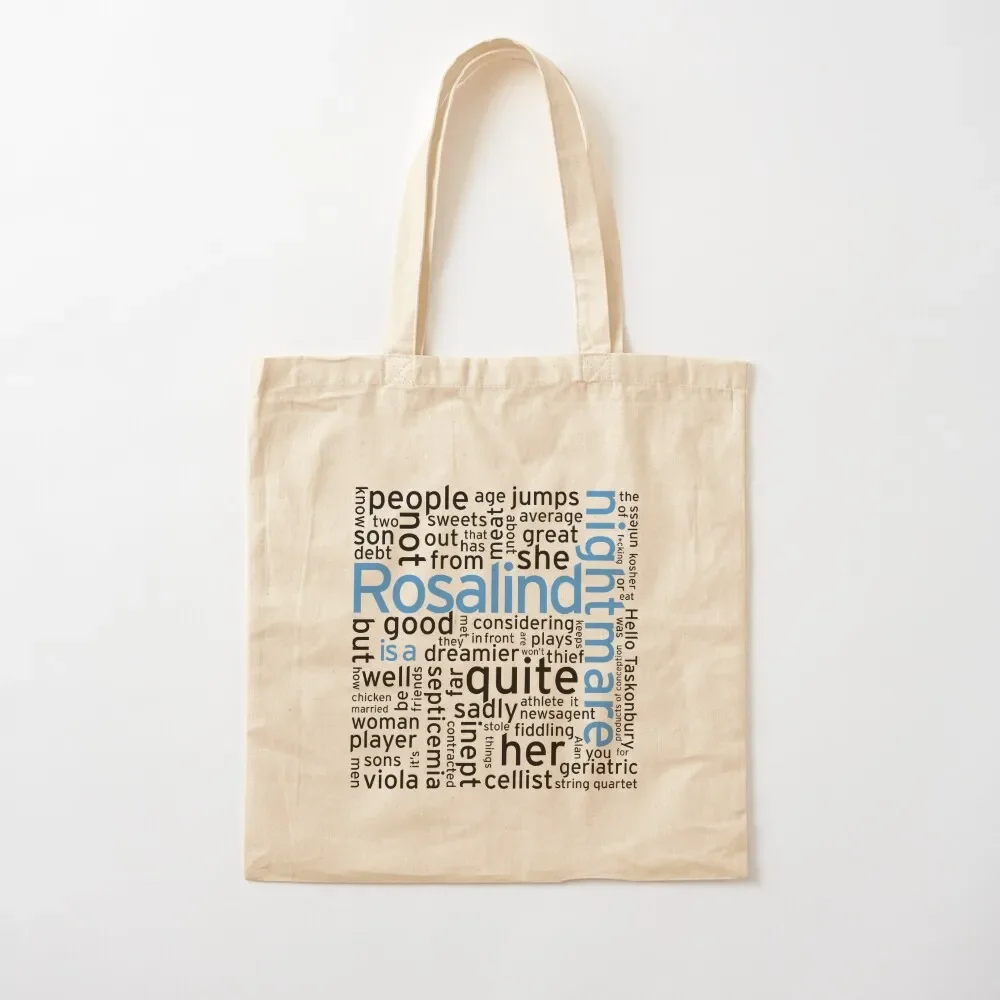 Rosalind is a Nightmare Taskmaster White and Blue Tote Bag bags for women bag luxury women Cloth bag
Rosalind is a Nightmare Taskmaster White and Blue Tote Bag bags for women bag luxury women Cloth bag