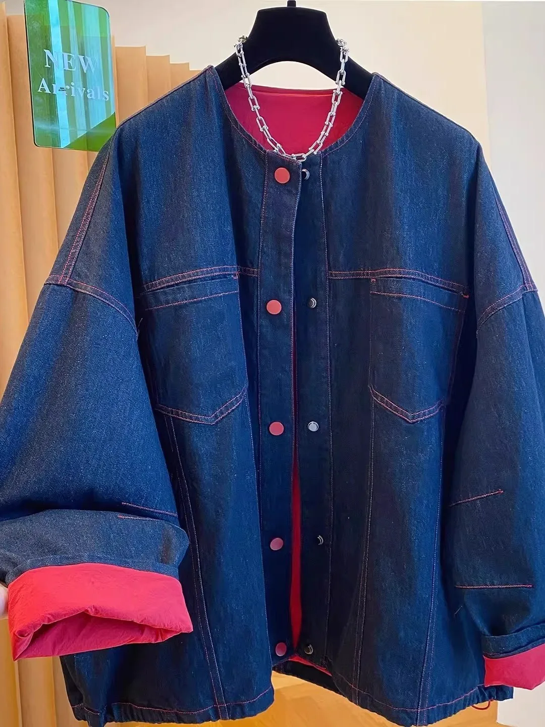 Loose Fit Oversized Denim Jaet ex Long Sle Autumn Workwear Top Color Blo Design Youthful Casual American Sle
Loose Fit Oversized Denim Jaet ex Long Sle Autumn Workwear Top Color Blo Design Youthful Casual American Sle