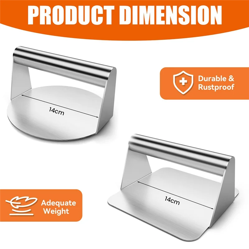 AT29-2Pcs Burger Press,Hamburger Press,5.5Inch Round & Square Smash Burger Press For Hamburger Smasher Tool Easy To Use
AT29-2Pcs Burger Press,Hamburger Press,5.5Inch Round & Square Smash Burger Press For Hamburger Smasher Tool Easy To Use