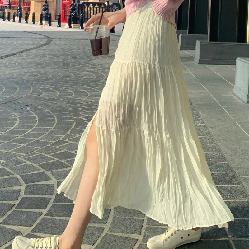 Large Size Super Fairy Skirt Women in Summer Slit Gauze Skirt Pleated A-line Skirt Versatile Elastic Waist Over Knee Long Skirt
Large Size Super Fairy Skirt Women in Summer Slit Gauze Skirt Pleated A-line Skirt Versatile Elastic Waist Over Knee Long Skirt