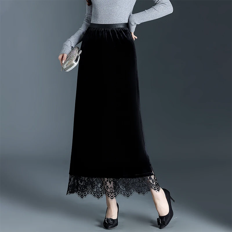 Длинная юбка А-силуэта с завышенной талией, вельветовая, с кружевными вставками, женская, из полиэфирного волокна, с боковым разрезом, повседневная, удобная посадка
Длинная юбка А-силуэта с завышенной талией, вельветовая, с кружевными вставками, женская, из полиэфирного волокна, с боковым разрезом, повседневная, удобная посадка