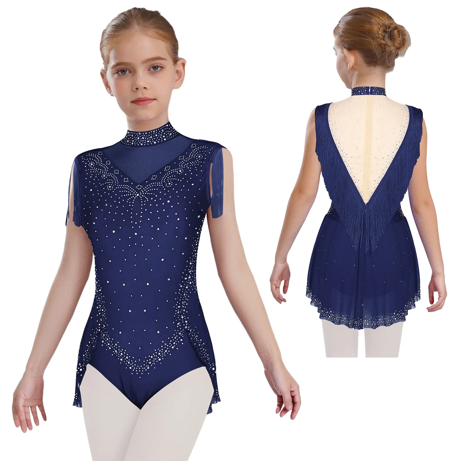 Girls Jazz Dance Leotard Sparkle Rhinestones Jumpsuit Sleeveless Sheer Mesh Patchwork Tassel Bodysuit for Professional Dancewear
Girls Jazz Dance Leotard Sparkle Rhinestones Jumpsuit Sleeveless Sheer Mesh Patchwork Tassel Bodysuit for Professional Dancewear