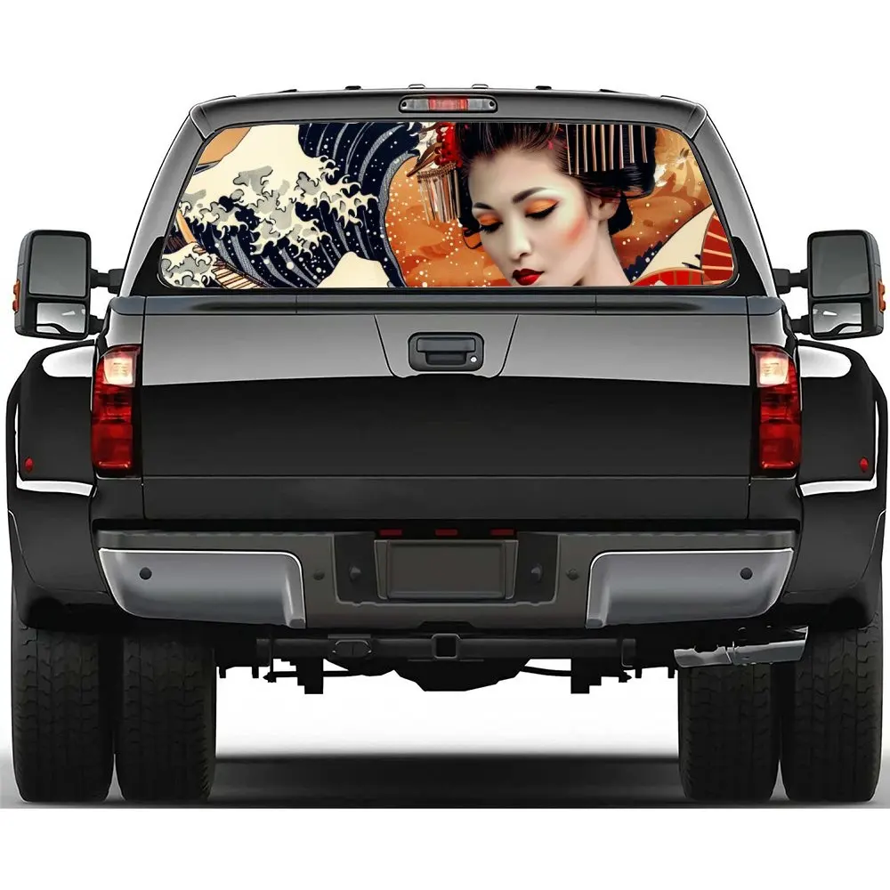 Japanese Geisha Sea Wave Sun Car Rear Windshield Sticker Truck Window See Through Perforated Back Window Vinyl Decal Decoration
Japanese Geisha Sea Wave Sun Car Rear Windshield Sticker Truck Window See Through Perforated Back Window Vinyl Decal Decoration