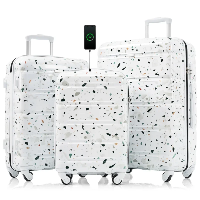 Luggage Set of 3, 20-inch with USB Port, Airline Certified Carry-on Luggage , ABS+PC Hard Shell Luggage with Spinner Wheels,sta
Luggage Set of 3, 20-inch with USB Port, Airline Certified Carry-on Luggage , ABS+PC Hard Shell Luggage with Spinner Wheels,sta