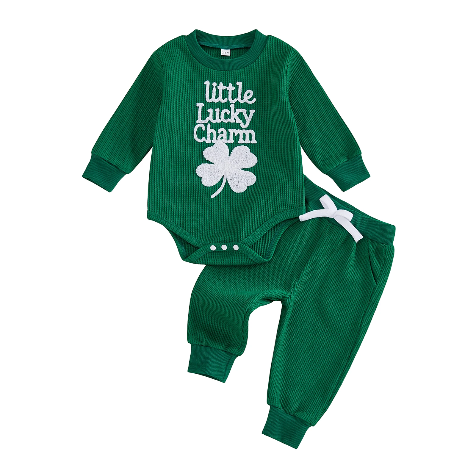 St Patrick s Day Toddler Boys 2 Piece Set with Long Sleeve O Neck Top and Elastic Waist Pants Shamrock Embroidery Outfit for
St Patrick s Day Toddler Boys 2 Piece Set with Long Sleeve O Neck Top and Elastic Waist Pants Shamrock Embroidery Outfit for