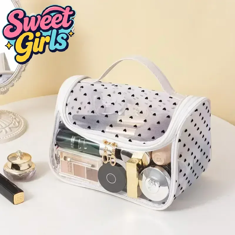 Clear Mesh Design Bags Travel Makeup Bag Large Capacity Cosmetic Organizer with Handle Nylon Makeup Pouch
Clear Mesh Design Bags Travel Makeup Bag Large Capacity Cosmetic Organizer with Handle Nylon Makeup Pouch