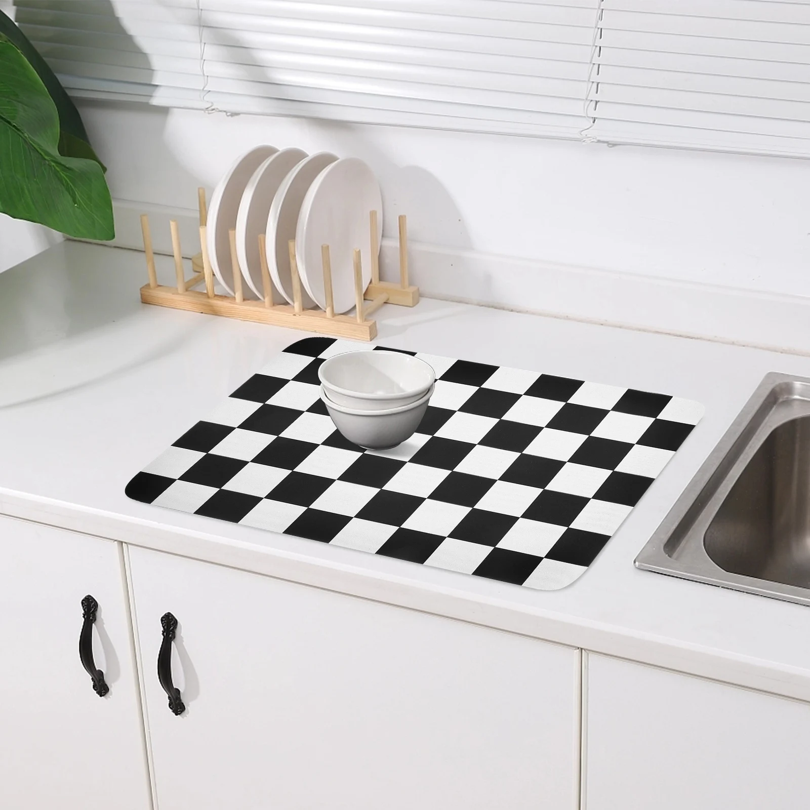 Kitchen Counter Mat High Absorbency Non Slip Checkered Drying Mat for Kitchen Counter Dish Drainer Pad Dish Pad
Kitchen Counter Mat High Absorbency Non Slip Checkered Drying Mat for Kitchen Counter Dish Drainer Pad Dish Pad