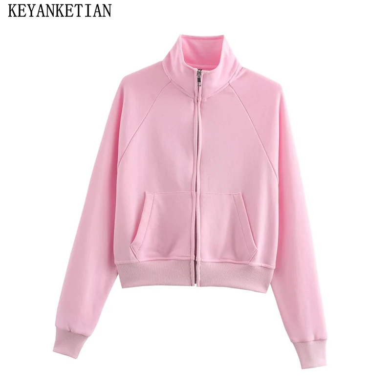 KEYANKETIAN 2025 Spring New Women's Zipper Stand collar Sweatshirts Leisure style Loose Front Pocket Hoodies Cropped Top Coat
KEYANKETIAN 2025 Spring New Women's Zipper Stand collar Sweatshirts Leisure style Loose Front Pocket Hoodies Cropped Top Coat