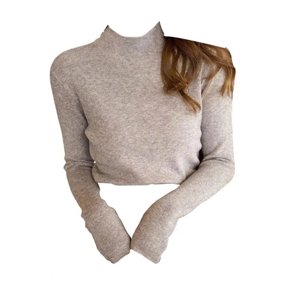 Soft Stretchy Top Elegant Women's Half High Collar Knitwear Slim Fit Solid Color Sweater for Autumn Winter Long for Spring
Soft Stretchy Top Elegant Women's Half High Collar Knitwear Slim Fit Solid Color Sweater for Autumn Winter Long for Spring